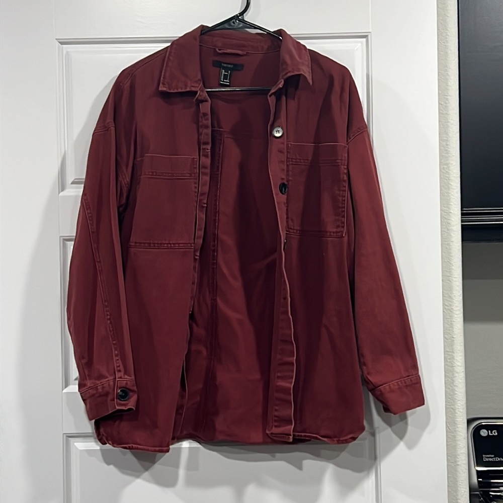 Maroon forever21 oversized jacket.